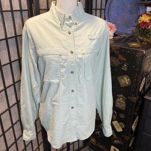 - L.L. Bean Pale Green Button Down Cargo Shirt